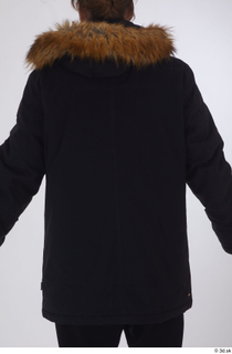 Arvid black coat black parka dressed sports upper body 0005.jpg